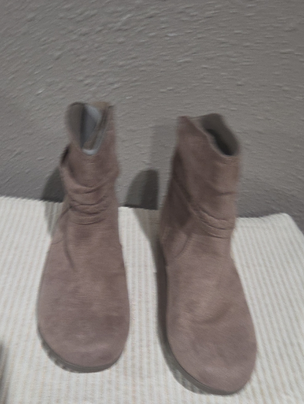 St. John's Bay Taupe Suede Ankle Booties